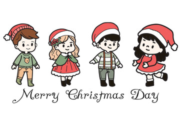 Cute  Christmas Cute hand-drawn Elements Illustration cards