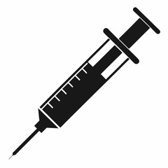 Black Silhouette Syringe Vector Illustration