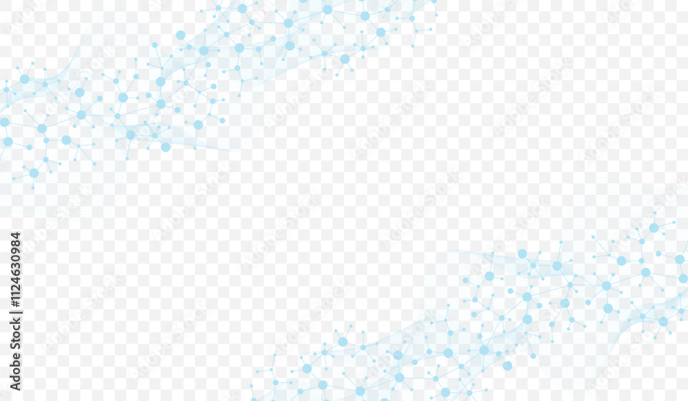 Poster molecular abstract structure background. scientific vector illustration with molecule dna. medical, 