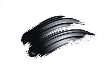 A black brush stroke on a white background