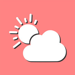Sun Behind Small Cloud Vector Icon