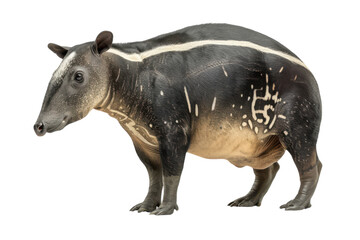 Fototapeta premium Hyperrealistic Tapir Isolated on Pure White Background for Nature and Wildlife Imagery Usage
