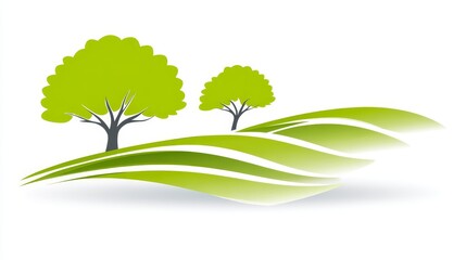 Obraz premium Green Hills Trees Nature Landscape Eco Friendly Design