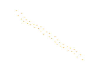 Naklejka premium Sparkling gold magical sparkle, glitter special light effect for cards. Abstract yellow stars dust trail sparkling particles on PNG 