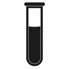 Black Silhouette Test Tube Vector Illustration Design