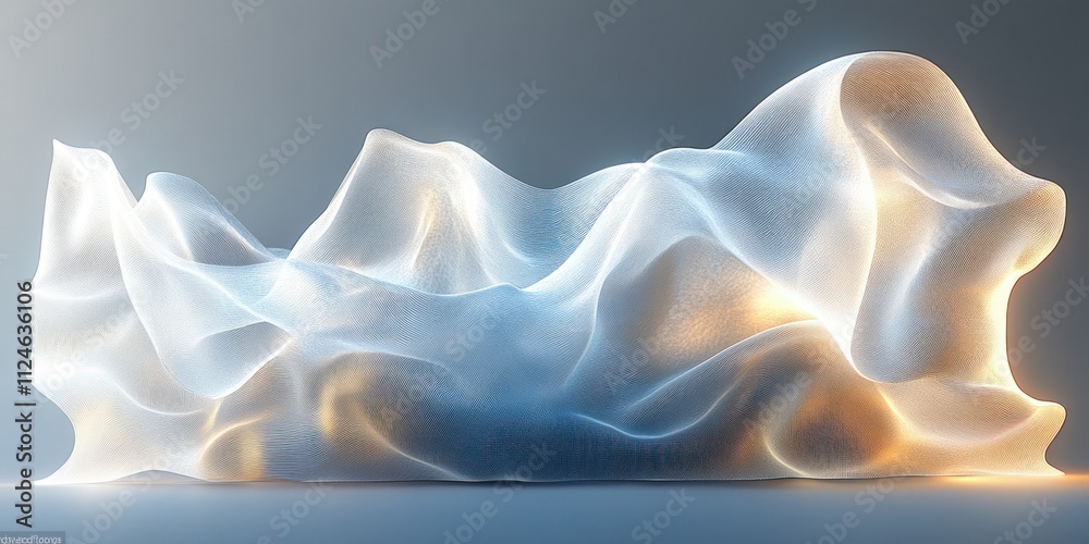 Poster Abstract Fluid Wave Gray Background Design Element Generative Art Modern Lines