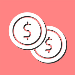 Fototapeta premium Coin Vector Icon