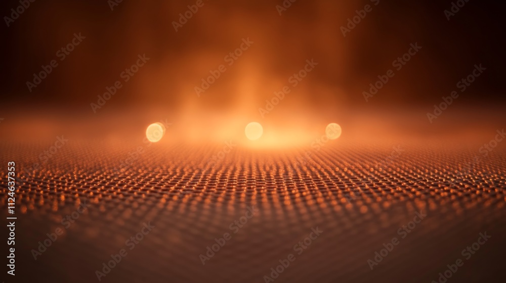 Poster Intricate patterns form from glowing particles against a dark backdrop, producing a futuristic atmosphere ideal for technology-focused projects with text space
