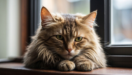 Obraz premium Cat on Windowsill