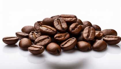 Naklejka premium coffee beans on white background