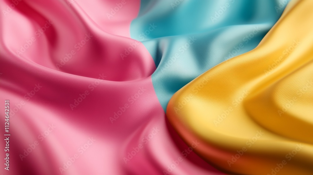 Poster This vibrant marbled abstract art features a medium close-up view of swirling patterns in pink, gold, and turquoise, offering a dynamic visual experience