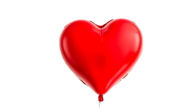 Transparent Background with Isolated Red Heart Symbol for Love Themes