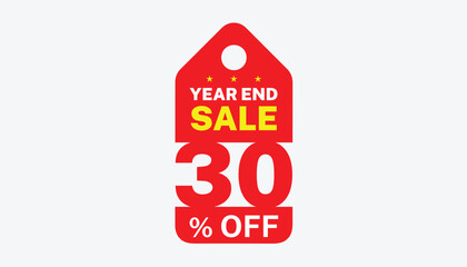30% OFF SALE Price Tag. Special Offer Discount Web Banner Design Template.