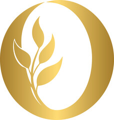 Golden Floral letter O