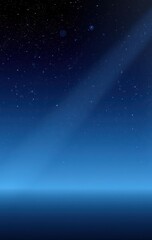 Obraz premium Night Sky Scene with Stars and Light Beams