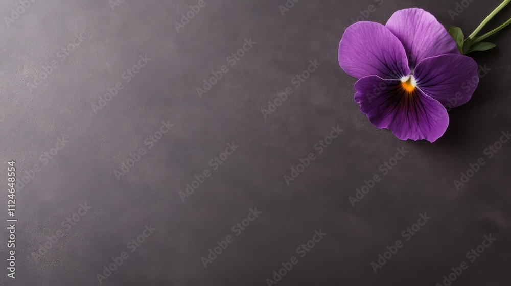 Poster a vivid pansy flower displays its delicate hues atop a textured surface, creating a striking visual 