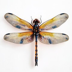 A dragonfly s wings visualized as stained glass, intricate and delicate