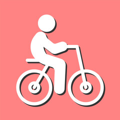 Person Biking Vector Icon