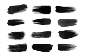 A collection of black brush strokes, some of which are thick and others thin