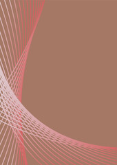Abstract background in trendy color 2025 "Mocha Mousse". Wavy lines. Vector vertical format in saze A4,A5.