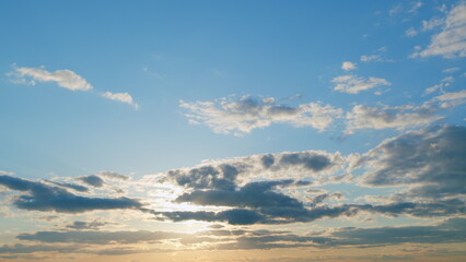 Majestic sunset or sunrise landscape amazing light of nature cloudscape sky and clouds moving. Timelapse.