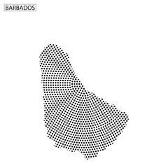 Detailed dot representation of Barbados highlighting its unique geography and shape