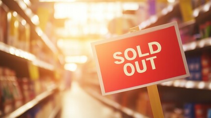 Shelves with Sold Out Sign During Black Friday Rush