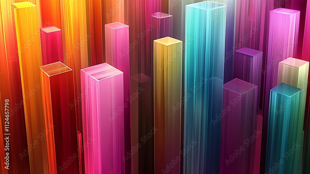 Leinwandbilder futuristic colorful lines and shapes modern digital abstract design : generative ai