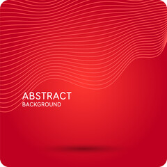 Red abstract background with wavy lines. Dynamic effect. Vector illustration