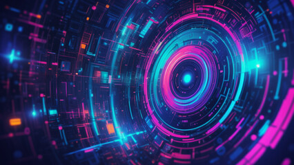Obraz premium Futuristic digital art of glowing blue fractal waves, perfect for a dark, abstract technology wallpaper