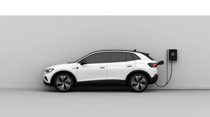Obraz premium Electric SUV Charging at Home Wallbox