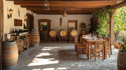 Fototapeta premium A rustic winery with tastings and vineyard tours