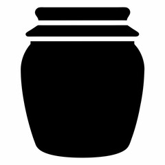 Black Silhouette Vector Illustration of a Honey Jar