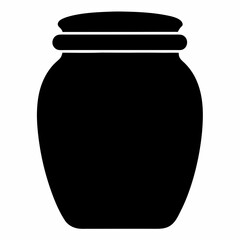Black Silhouette Vector Illustration of a Honey Jar