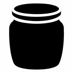 Black Silhouette Vector Illustration of a Honey Jar