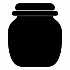 Black Silhouette Vector Illustration of a Honey Jar