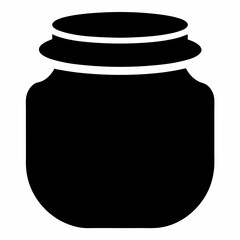 Black Silhouette Vector Illustration of a Honey Jar