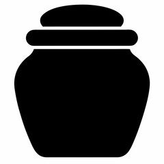Black Silhouette Vector Illustration of a Honey Jar