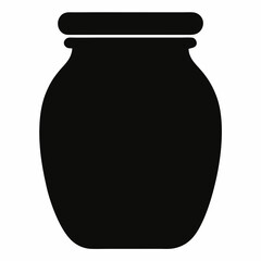 Black Silhouette Vector Illustration of a Honey Jar