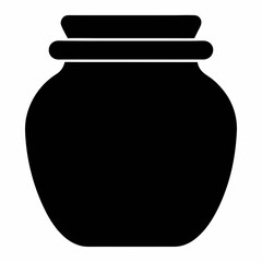 Black Silhouette Vector Illustration of a Honey Jar