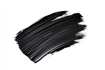 A black brush stroke on a white background