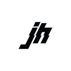 JH monogram logo design letter text name symbol monochrome logotype alphabet character simple logo