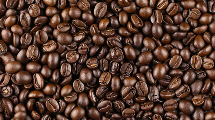 Obraz premium Natural Coffee Beans Texture and Color Display, Close-Up Study of Bean Surface, Rich Tones and Varieties