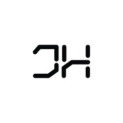 JH monogram logo design letter text name symbol monochrome logotype alphabet character simple logo