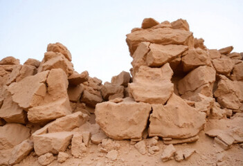 Dry Crumbling Sandstone With Fragile Textures