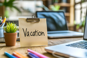 Relaxing Vacation Note Illustration