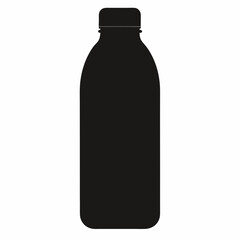 Black Silhouette Vector Illustration of a Juice Bottle
