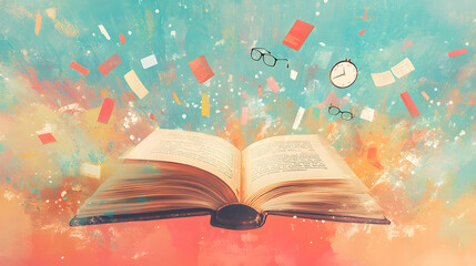 A Poignant Artistic Interpretation of Age-Related Memory Loss with Symbols of Knowledge and Gradual Fading Elements