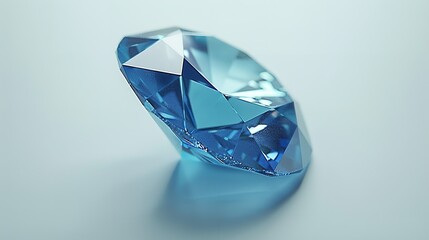 An exquisite close-up of blue and white diamonds of various cuts, each casting delicate shadows.