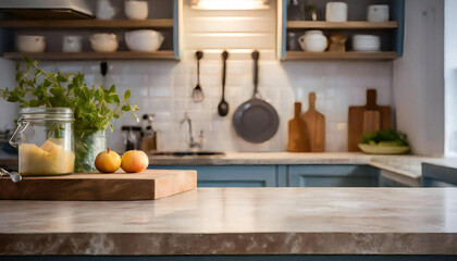 Kitchen background. Kitchen counter image. Beautiful organized kitchen image.